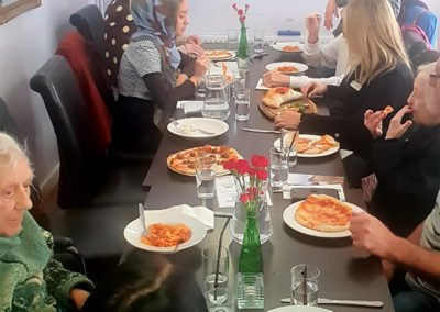 Residents and staff from Lukestone Care Home enjoying lunch in the Due Amici restaurant at Hop Farm