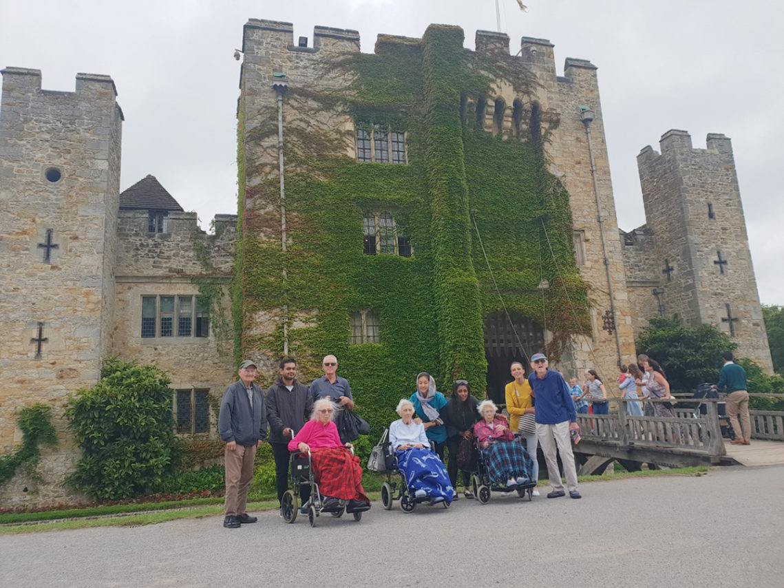Lukestone Care Home residents and staff outside Hever Castle