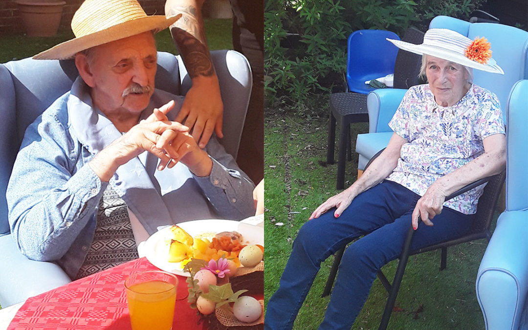 Lukestone Care Home residents enjoy an Easter party in the sun