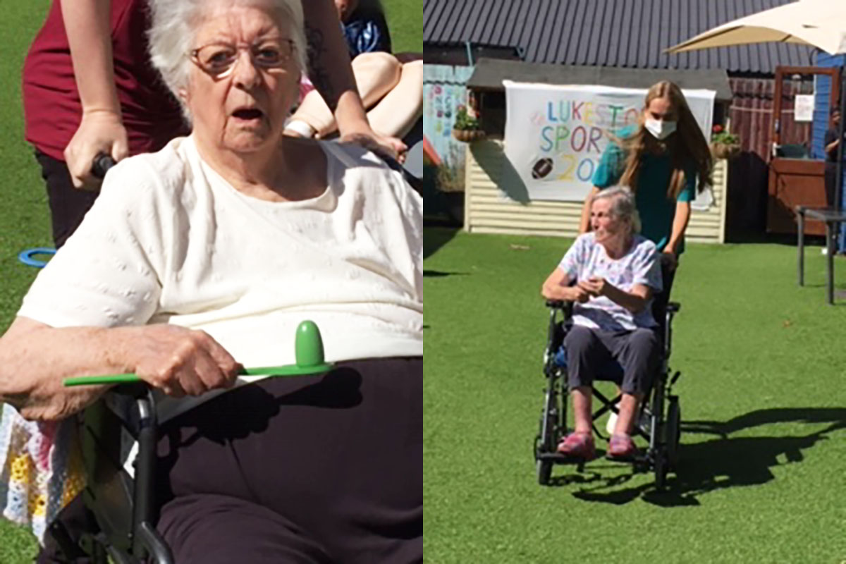 Sports Day races at Lukestone Care Home