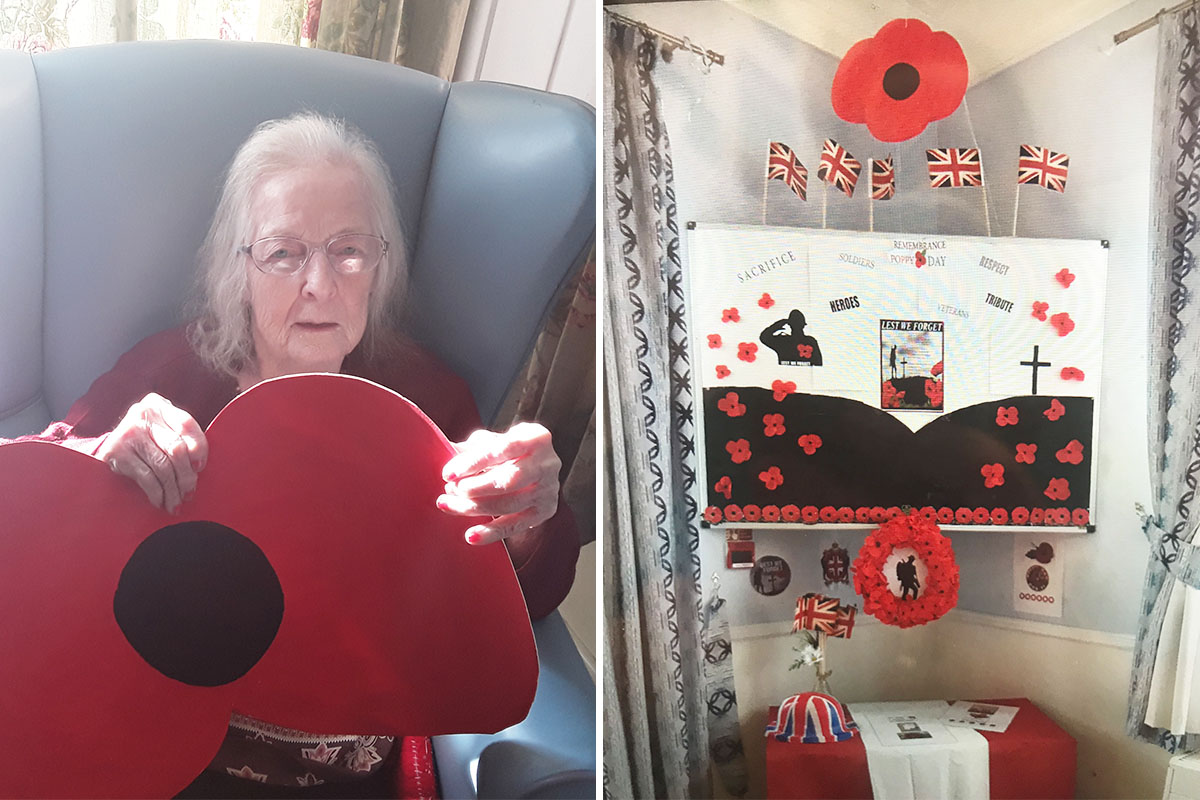 Remembrance Day display at Lukestone Care Home