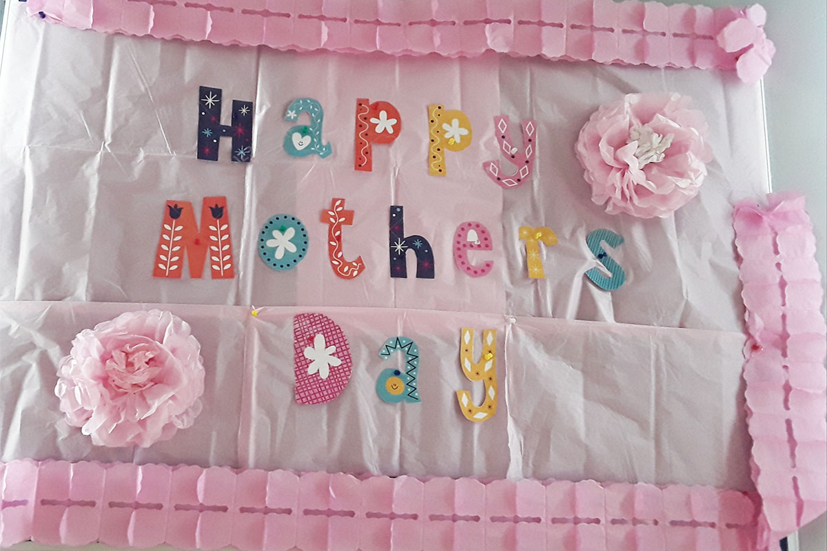 Lukestone Care Home homemade sign for Mothers Day