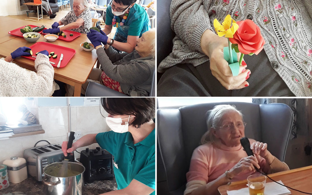 Soup making and spring flowers at Lukestone Care Home