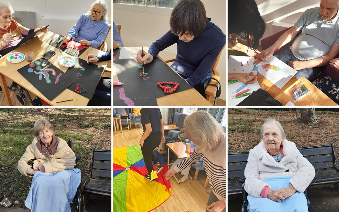 Lukestone Care Home residents enjoy crafts and a sunny walk