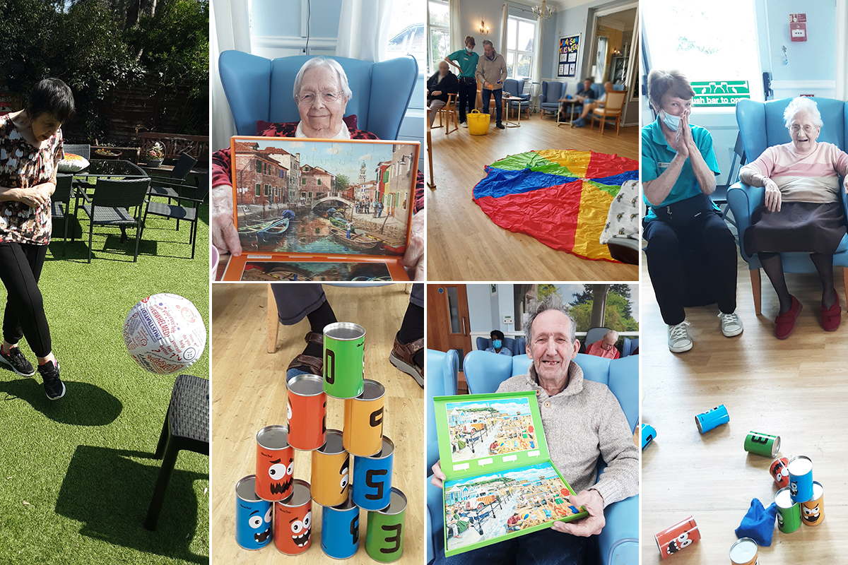 Puzzles and target games at Lukestone Care Home