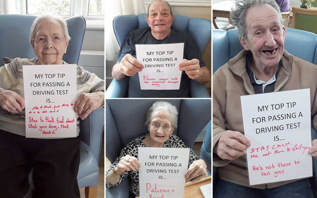Lukestone Care Home staff get driving tips from their residents