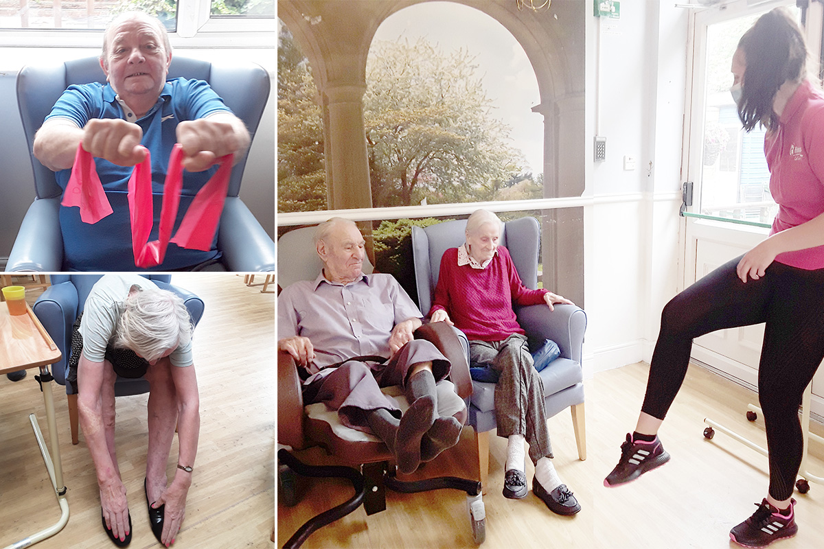 Lukestone Care Home residents working out with GE Fitness