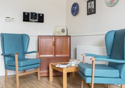 Our authentically decorated 1960s Lounge at Lukestone Care Home