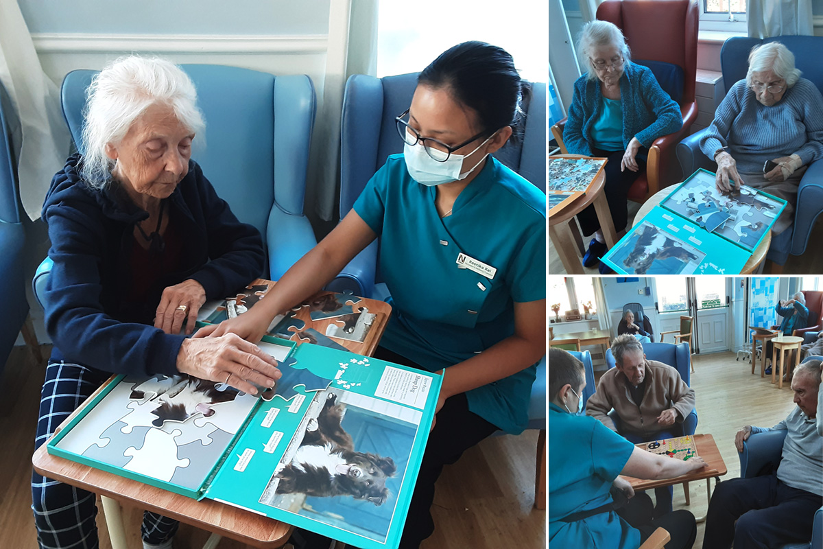 Jigsaws and board games at Lukestone Care Home