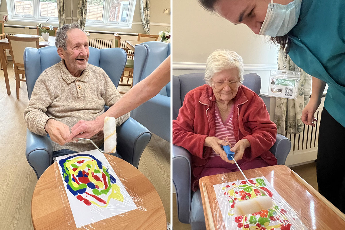 Messy art without the mess at Lukestone Care Home