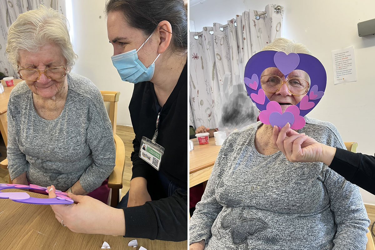 Heart crafts at Lukestone Care Home
