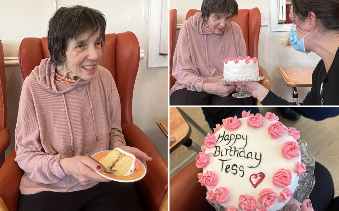 Birthday wishes for Tess at Lukestone Care Home