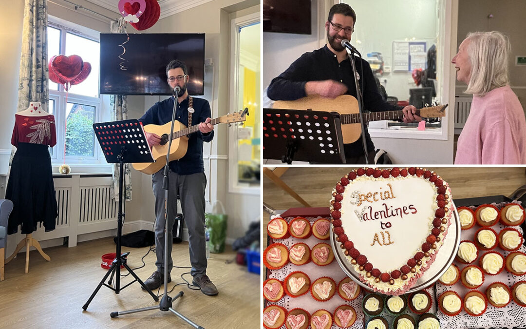 Valentines celebrations with Simon Lee at Lukestone Care Home