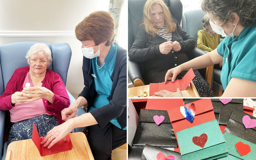Valentines gift bags at Lukestone Care Home