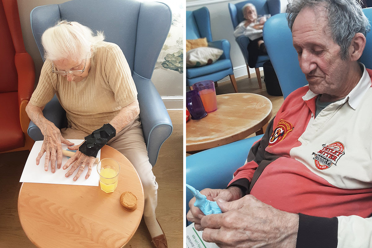 Lukestone Care Home residents have fun with clay art