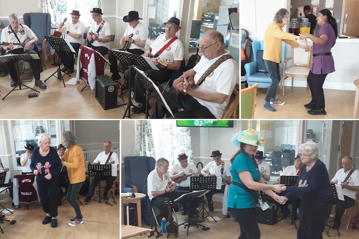 Lively music and dancing at Lukestone Care Home