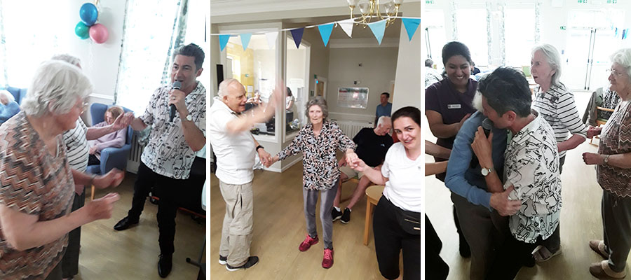 Lukestone Care Home residents dancing on Father's Day 