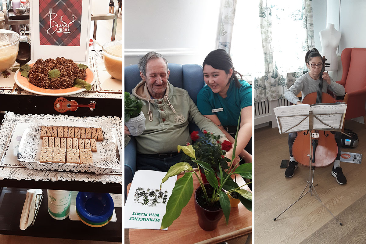 Burns Night, reminiscence and musical activities at Lukestone Care Home