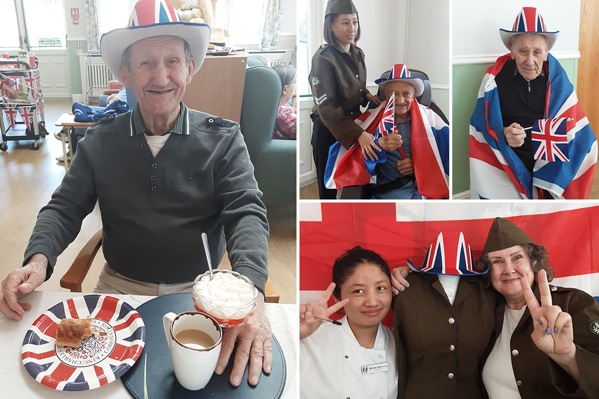 Residents at Lukestone Care Home enjoy a VE Day street party