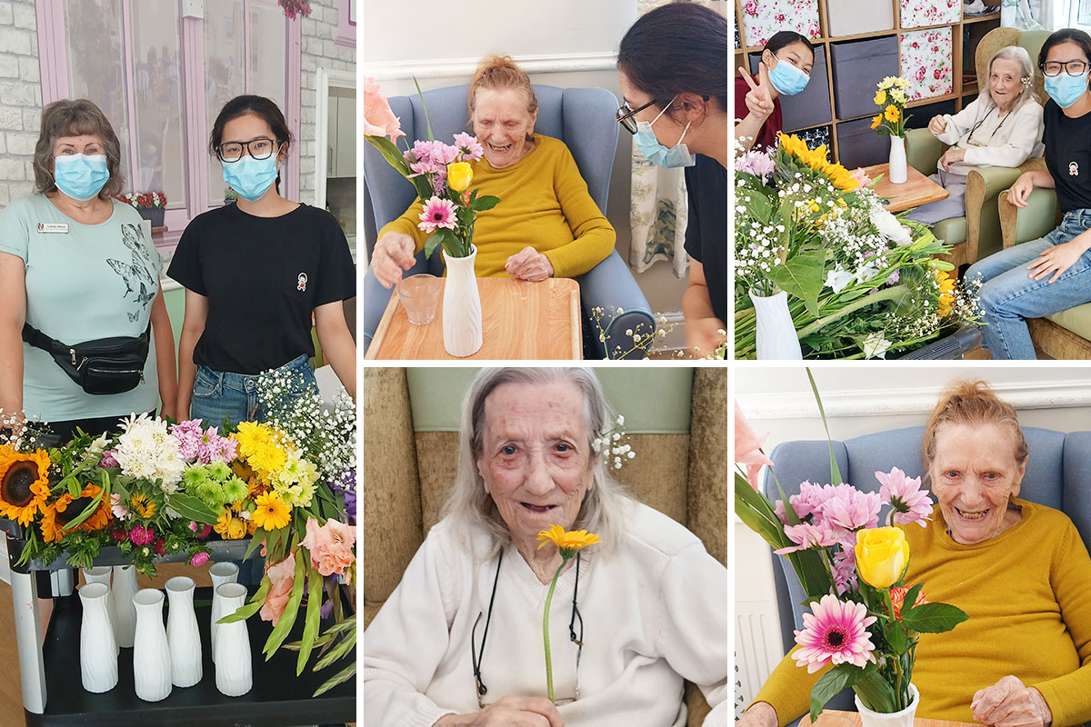 Flower arranging brings joy to Lukestone Care Home